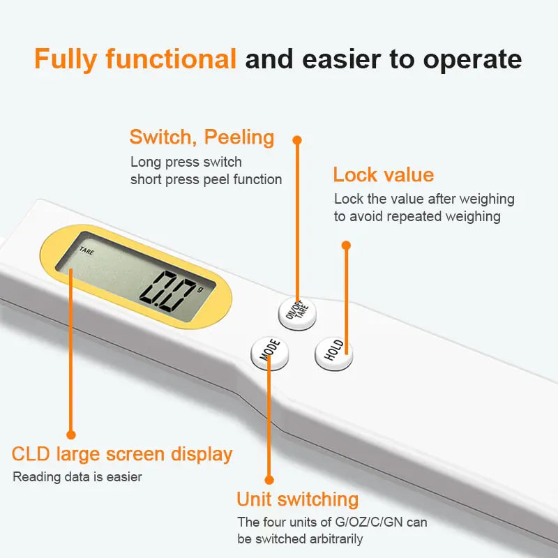 Supplement Weighing Spoon with LCD Display